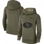 Women's San Francisco 49ers 2018 Olive Salute to Service Therma Pullover Hoodie