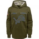 Detroit Lions Youth Salute to Service Pullover Hoodie - Olive