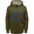 Indianapolis Colts Youth Salute to Service Pullover Hoodie - Olive
