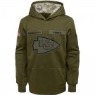 Kansas City Chiefs Youth Salute to Service Pullover Hoodie - Olive