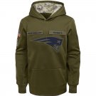 New England Patriots Youth Salute to Service Pullover Hoodie - Olive