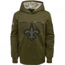 New Orleans Saints Youth Salute to Service Pullover Hoodie - Olive