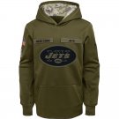 New York Jets Youth Salute to Service Pullover Hoodie - Olive