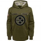 Pittsburgh Steelers Youth Salute to Service Pullover Hoodie - Olive