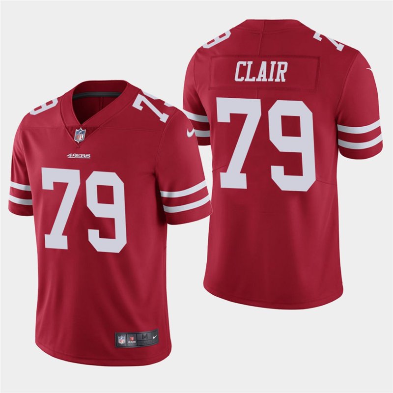 Men's 49ers Bob St. Clair Red Stitched Limited Retired Player Jersey