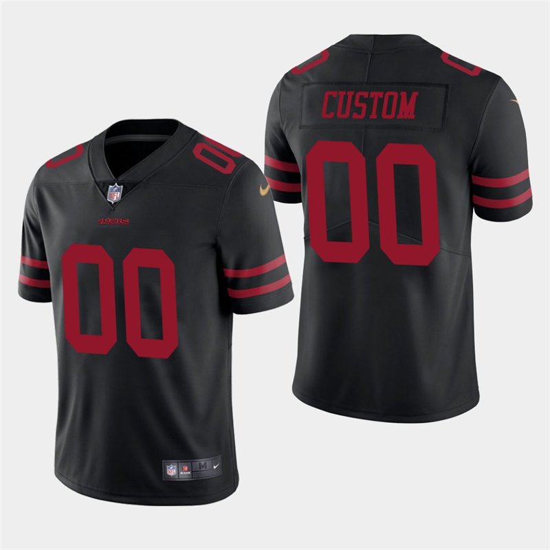 Men's 49ers Custom Name And Number Black Stitched Limited Jersey