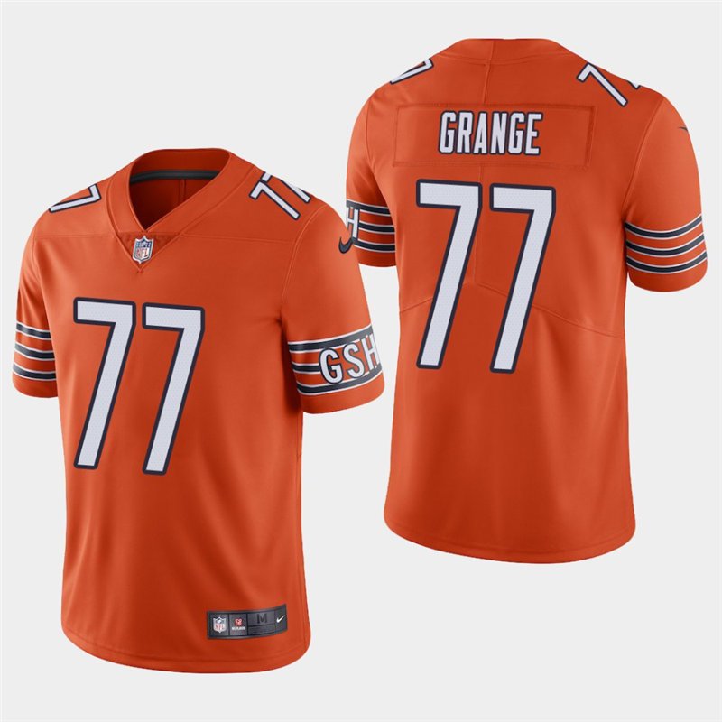 Men's Bears Red Grange Orange Stitched Limited Jersey