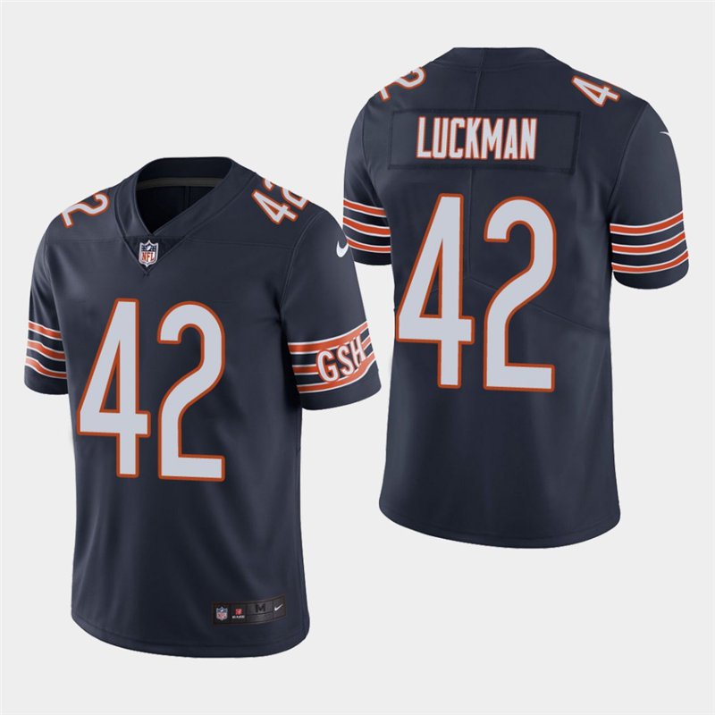 Men's Bears Sid Luckman Navy Stitched Limited Jersey