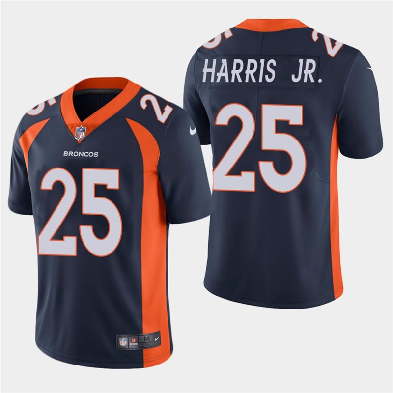 Men's Broncos Chris Harris Jr. Navy Stitched Limited Jersey