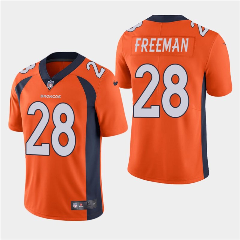 Men's Broncos Royce Freeman Orange Stitched Limited Jersey