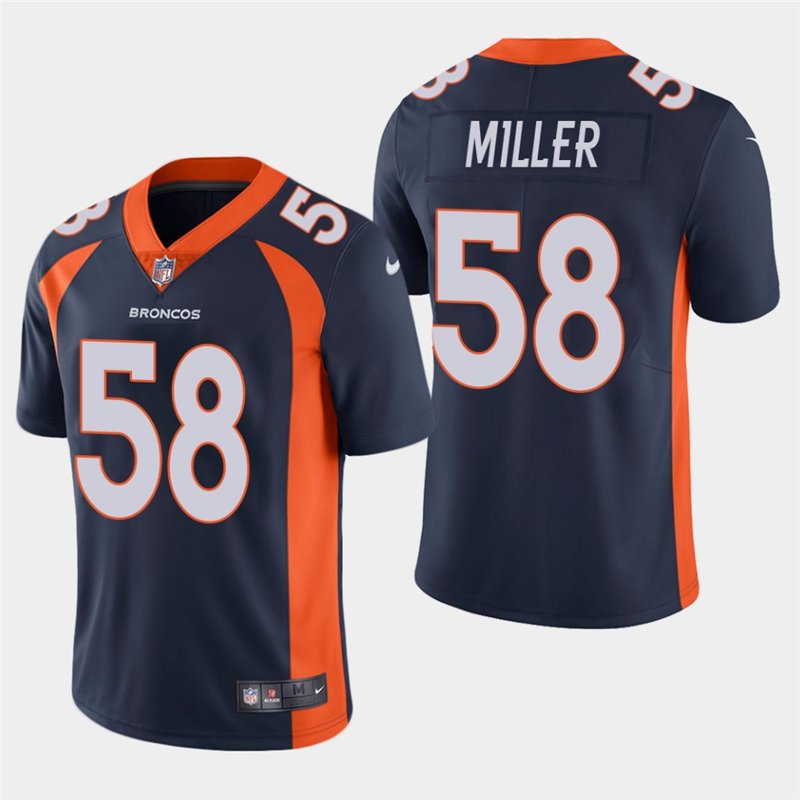 Men's Broncos Von Miller Navy Stitched Limited Jersey
