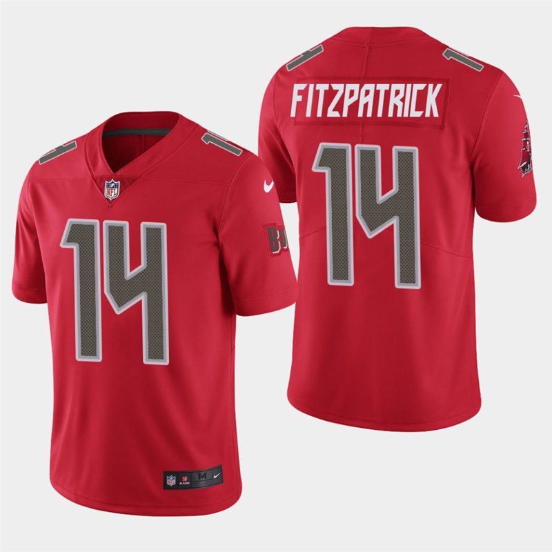 Men's Buccaneers Ryan Fitzpatrick Red Stitched Limited Jersey