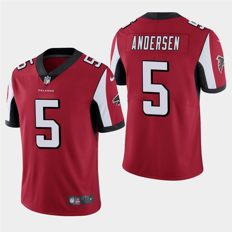 Men's Falcons Morten Andersen Red Stitched Limited Retired Player Jersey