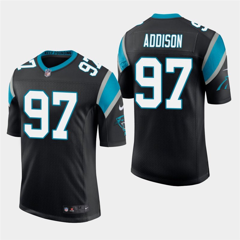 Men's Panthers Mario Addison Black Stitched Limited Jersey