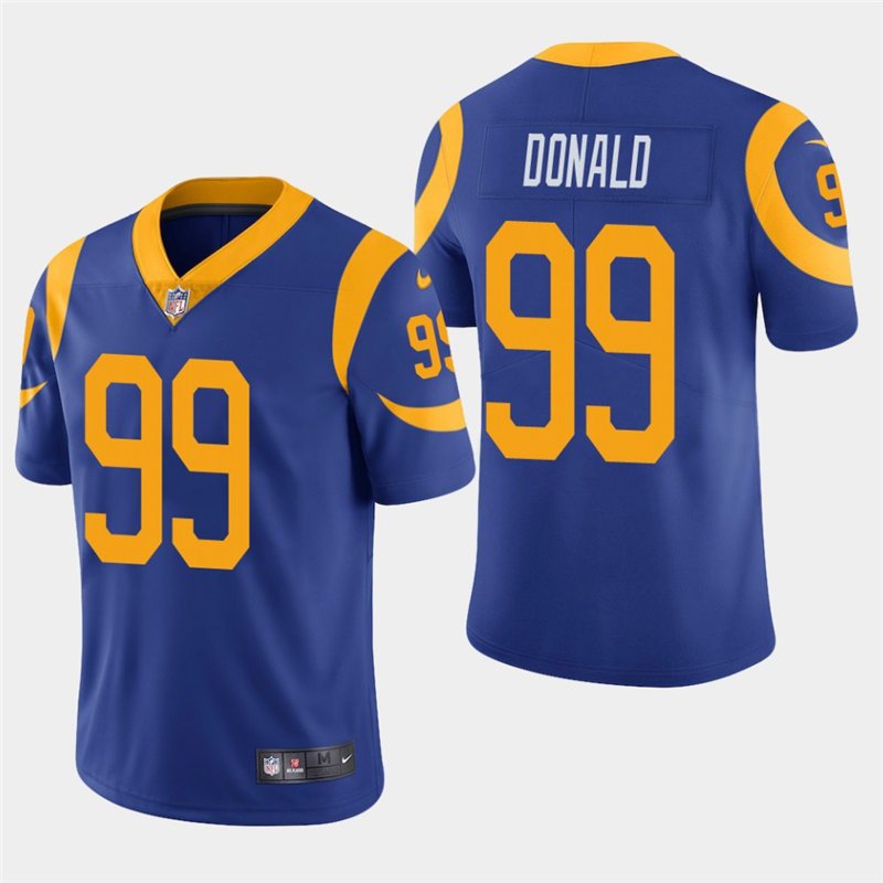 Men's Rams Aaron Donald Royal Stitched Limited Jersey