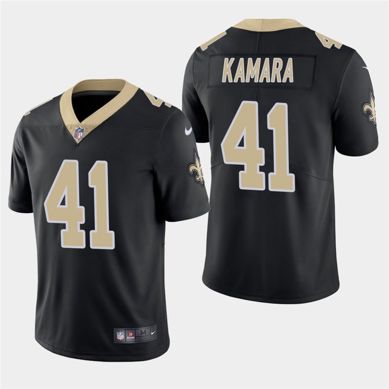Men's Saints Alvin Kamara Black Stitched Limited Jersey