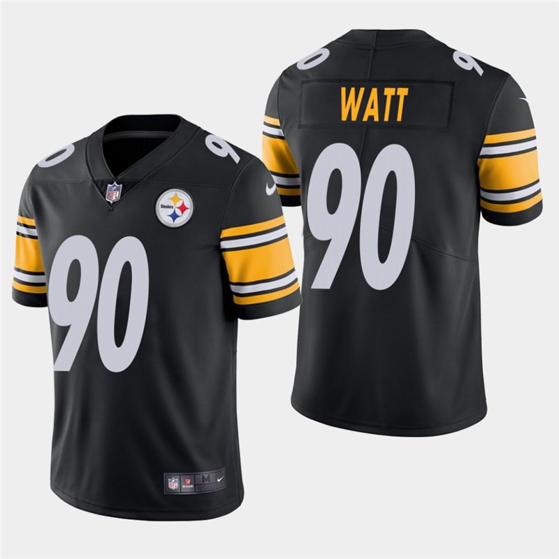 Men's Steelers T.J. Watt Black Stitched Limited Jersey