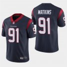 Men's Texans Carlos Watkins Navy Stitched Limited Jersey