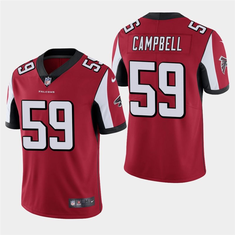Atlanta Falcons #59 De'Vondre Campbell Red Stitched Limited Jersey