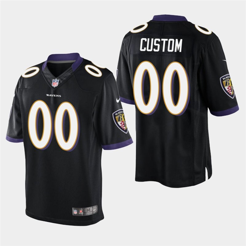 Baltimore Ravens #00 Custom Name And Number Black Stitched Limited Jersey