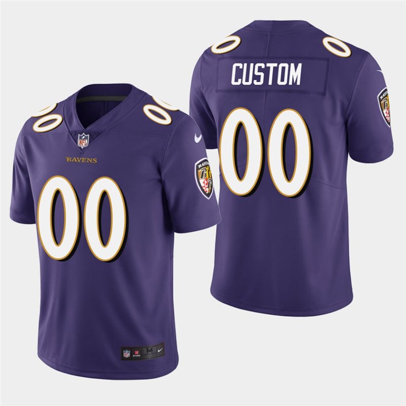 Baltimore Ravens #00 Custom Name And Number Purple Stitched Limited Jersey