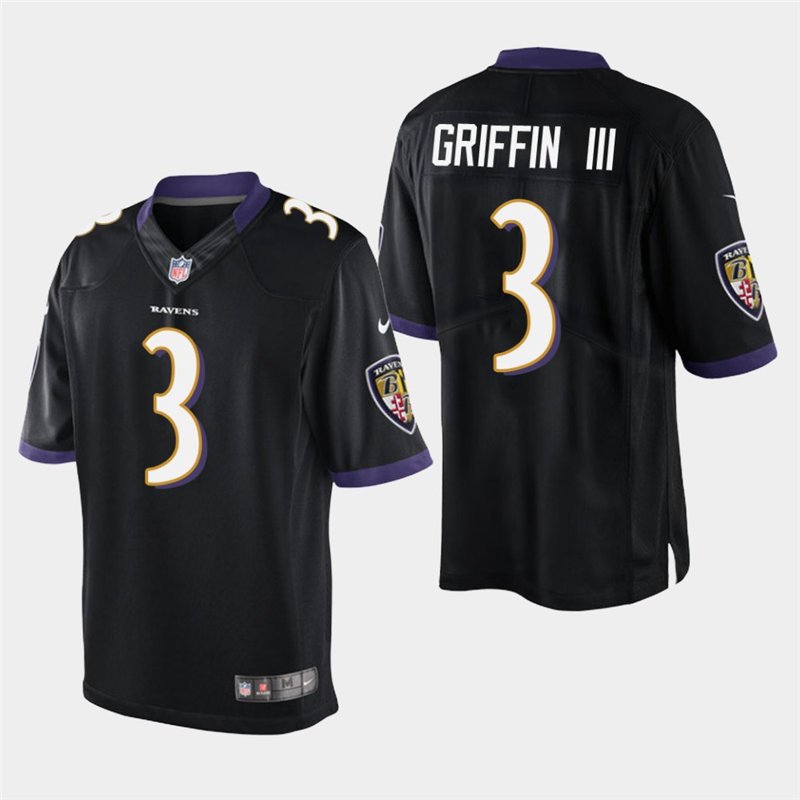 Baltimore Ravens #3 Robert Griffin III Black Stitched Limited Jersey