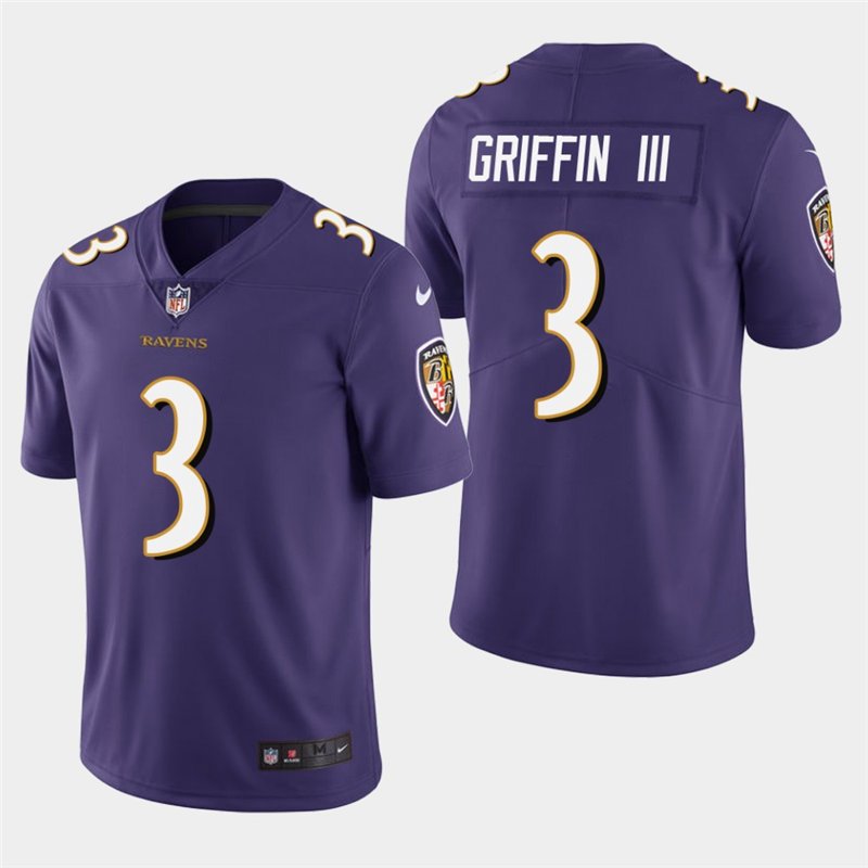 Baltimore Ravens #3 Robert Griffin III Purple Stitched Limited Jersey