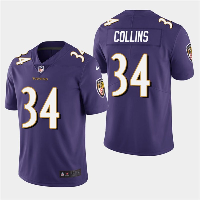Baltimore Ravens #34 Alex Collins Purple Stitched Limited Jersey