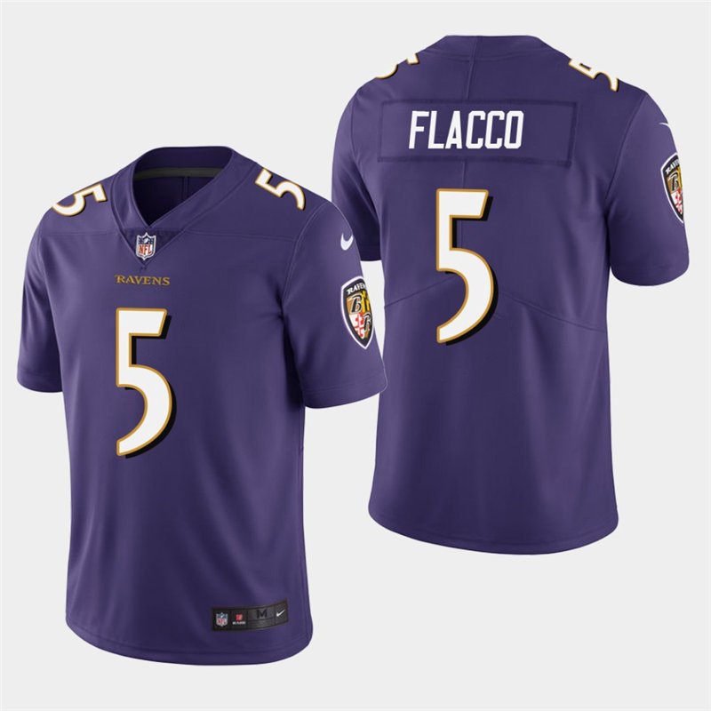 Baltimore Ravens #5 Joe Flacco Purple Stitched Limited Jersey