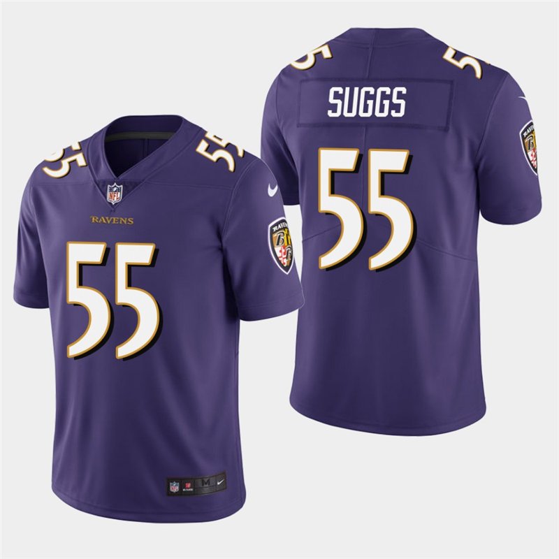 Baltimore Ravens #55 Terrell Suggs Purple Stitched Limited Jersey