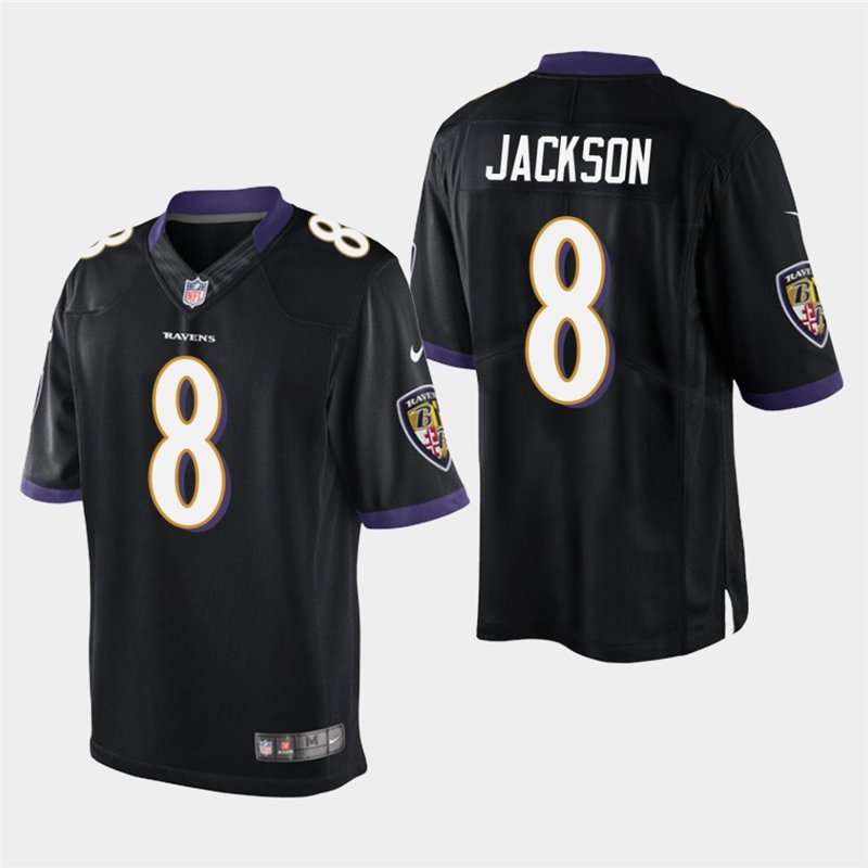 Baltimore Ravens #8 Lamar Jackson Black Stitched Limited Jersey