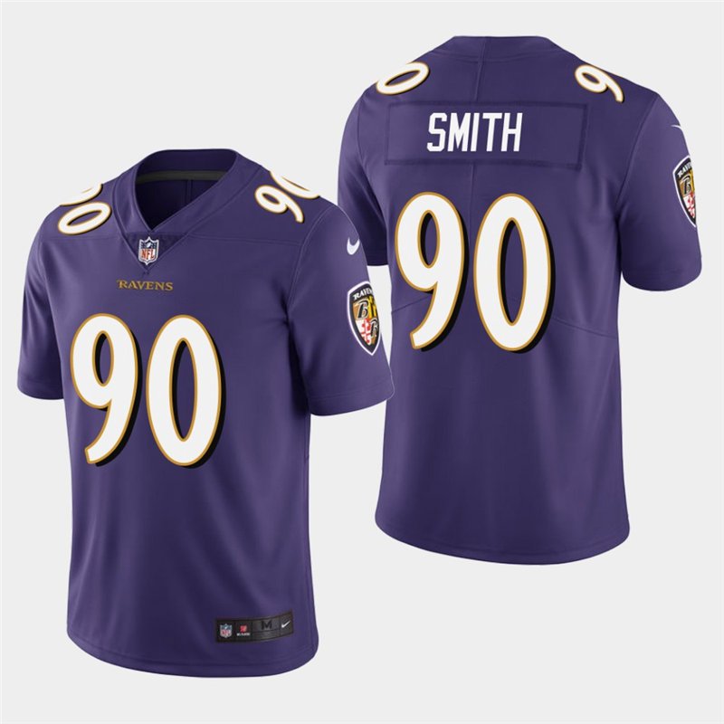 Baltimore Ravens #90 Za'Darius Smith Purple Stitched Limited Jersey