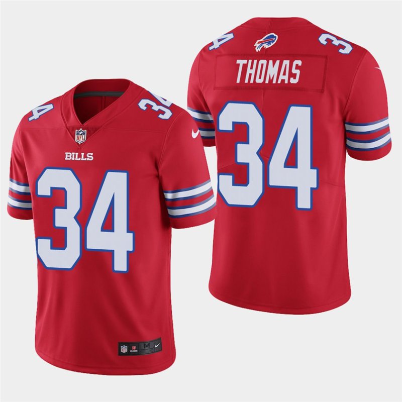 Buffalo Bills #34 Thurman Thomas Red Stitched Limited Jersey