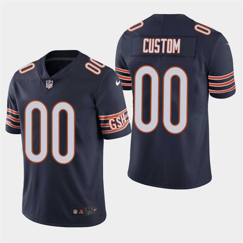 Chicago Bears #00 Custom Name And Number Navy Stitched Limited Jersey