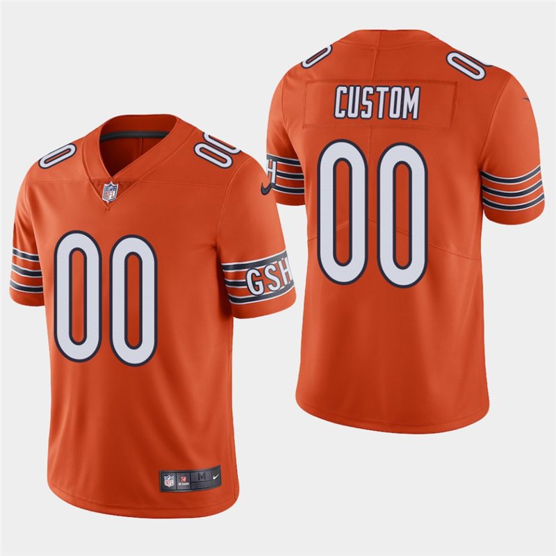 Chicago Bears #00 Custom Name And Number Orange Stitched Limited Jersey