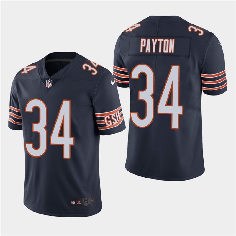 Chicago Bears #34 Walter Payton Navy Stitched Limited Jersey