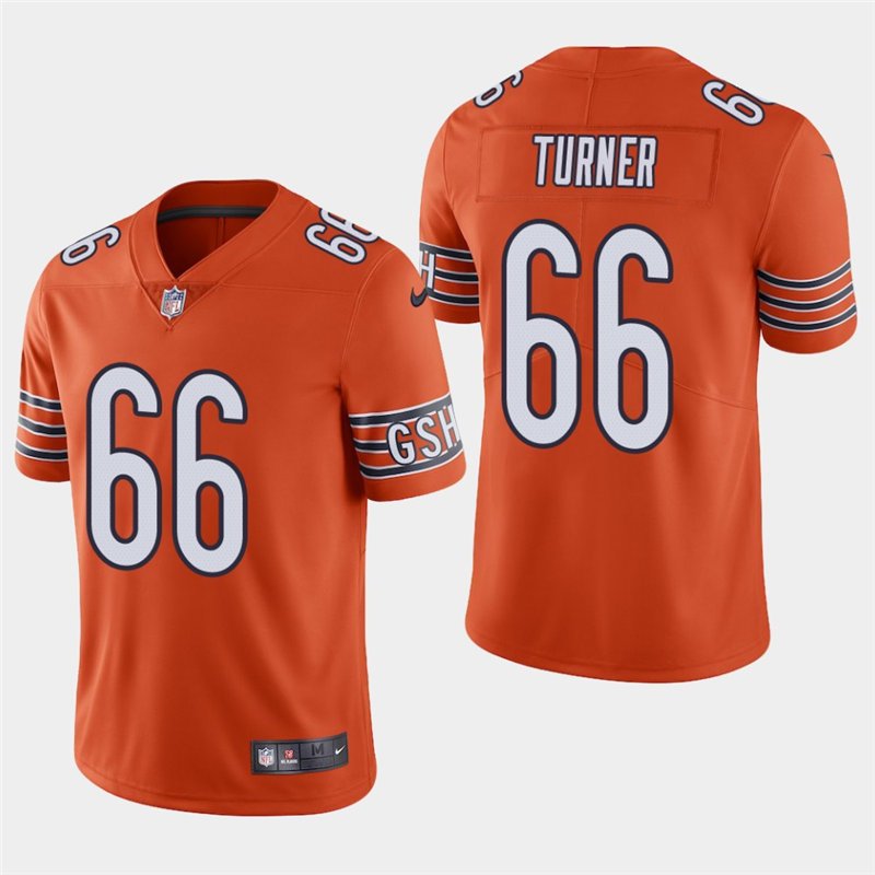 Chicago Bears #66 Bulldog Turner Orange Stitched Limited Jersey