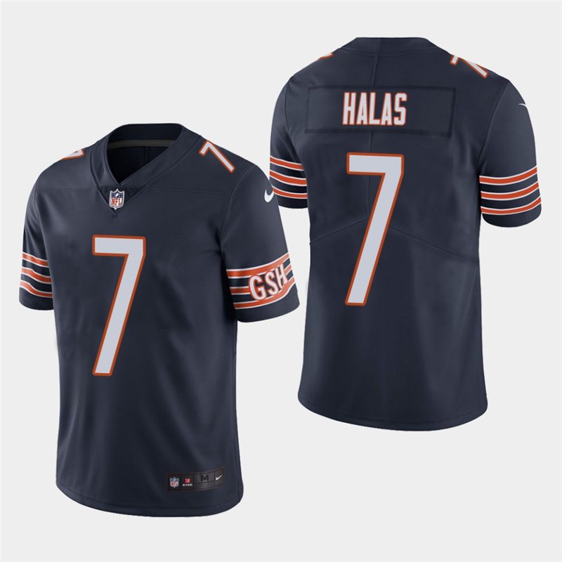 Chicago Bears #7 George Halas Navy Stitched Limited Jersey