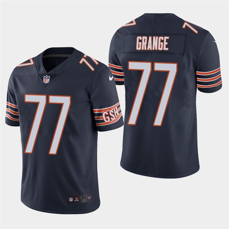 Chicago Bears #77 Red Grange Navy Stitched Limited Jersey