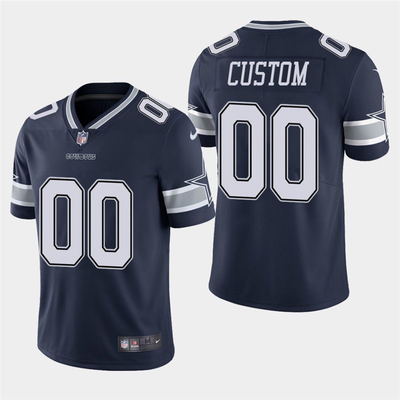 Dallas Cowboys #00 Custom Name And Number Navy Stitched Limited Jersey