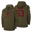 Washington Redskins Zach Brown #53 Olive 2018 Salute to Service Hoodie