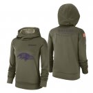 Women's Baltimore Ravens # Olive 2018 Salute to Service Hoodie