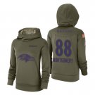 Women's Baltimore Ravens Ty Montgomery #88 Olive 2018 Salute to Service Hoodie