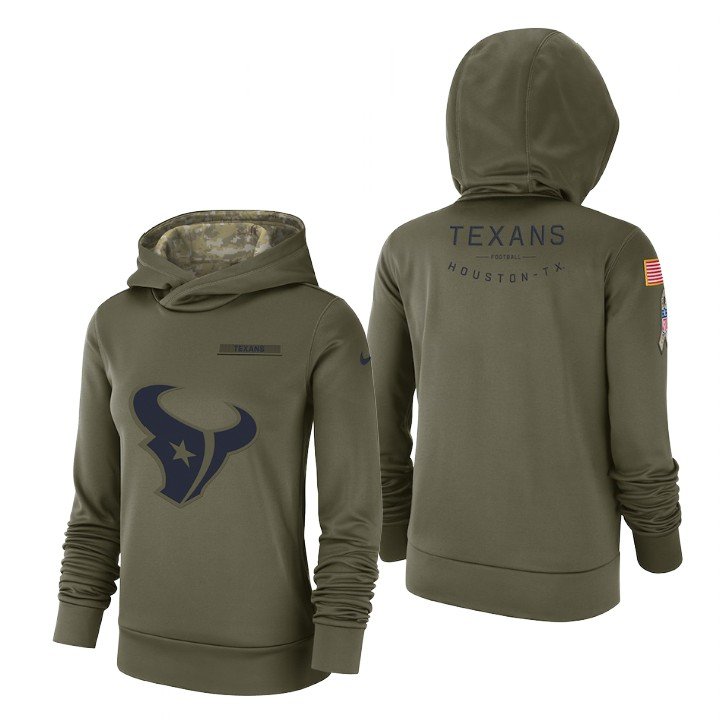 Women's Houston Texans # Olive 2018 Salute to Service Hoodie