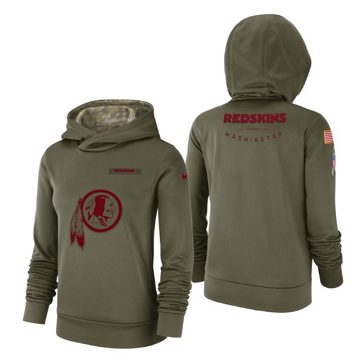 Women's Washington Redskins # Olive 2018 Salute to Service Hoodie