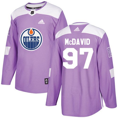 Connor McDavid Men's Edmonton Oilers Fights Cancer Purple Jersey