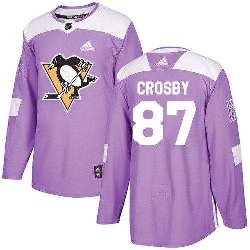 Sidney Crosby Men's Pittsburgh Penguins Fights Cancer Purple Jersey