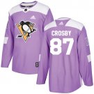 Sidney Crosby Men's Pittsburgh Penguins Fights Cancer Purple Jersey