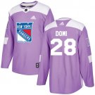Tie Domi Men's New York Rangers Fights Cancer Purple Jersey