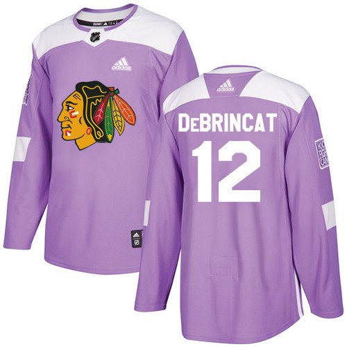 Alex DeBrincat Men's Chicago Blackhawks Fights Cancer Purple Jersey
